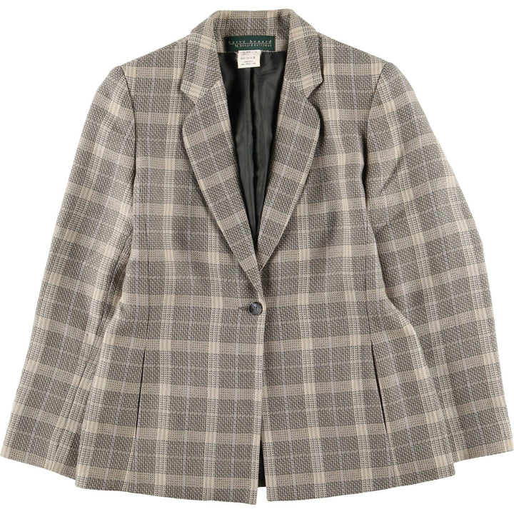 Harve Benard Check Pattern Wool Tailored Jacket Women's M Size / eaa503645