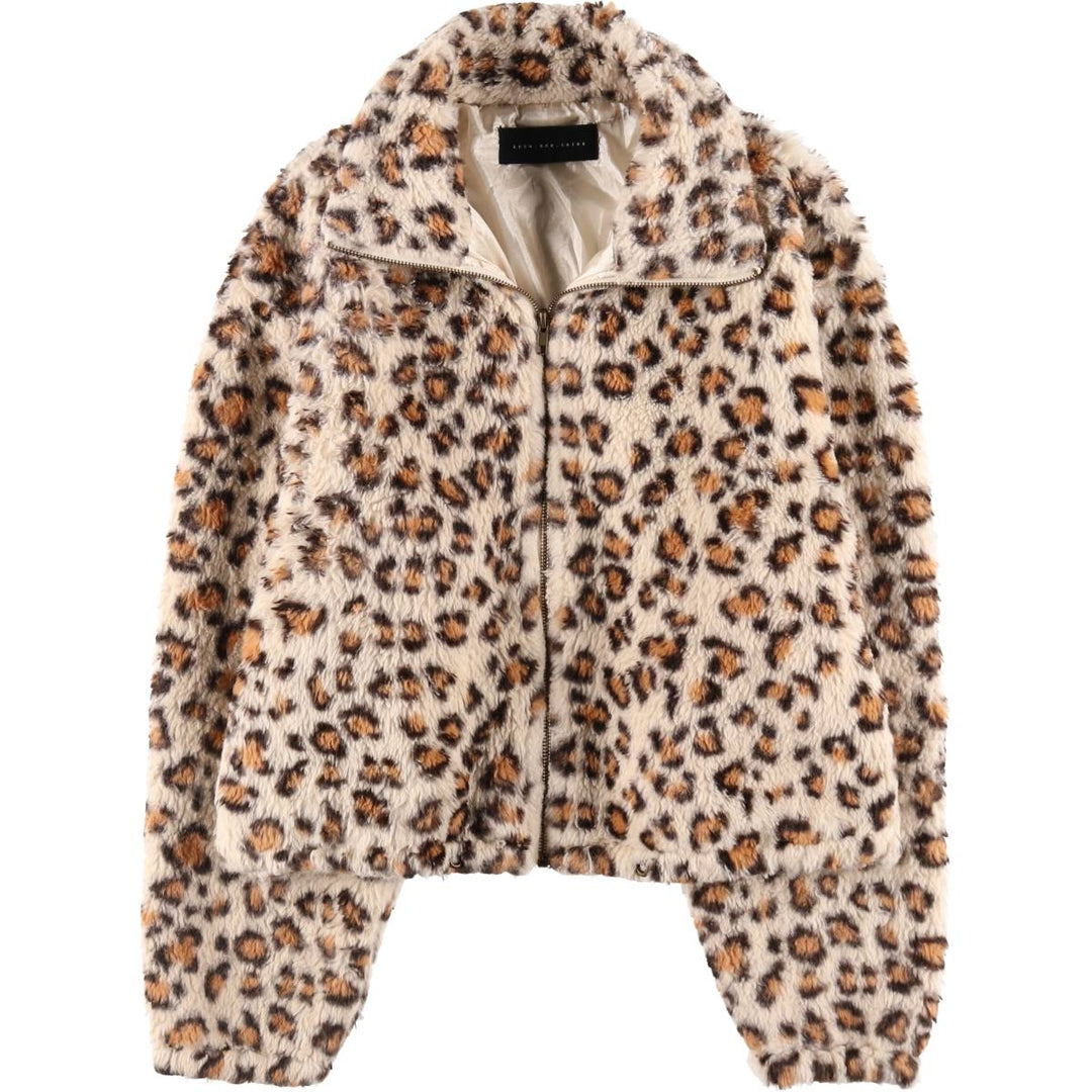 know.one.cares Leopard Pattern Fleece Jacket Women's XL /eaa503649