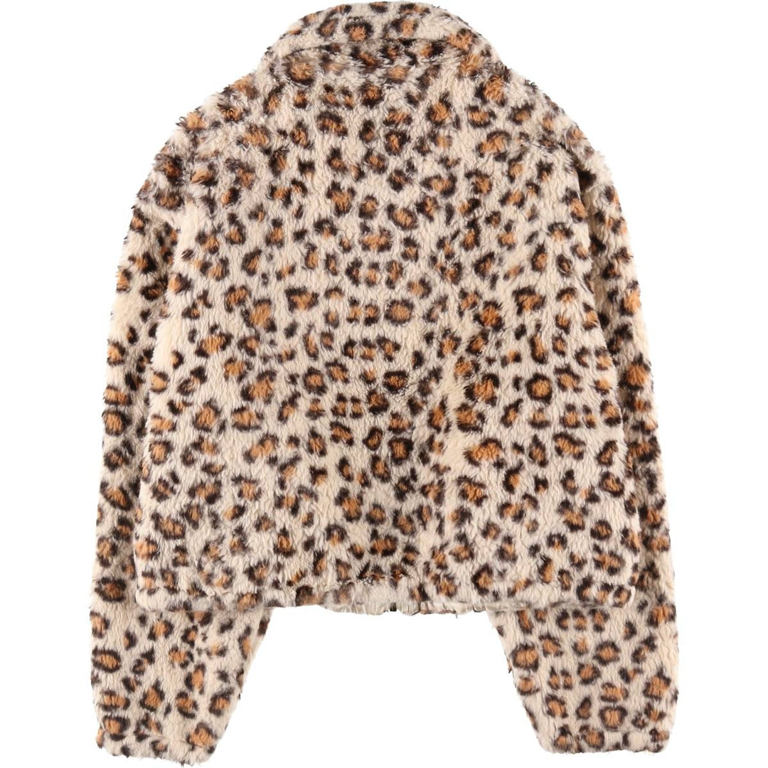 know.one.cares Leopard Pattern Fleece Jacket Women's XL /eaa503649