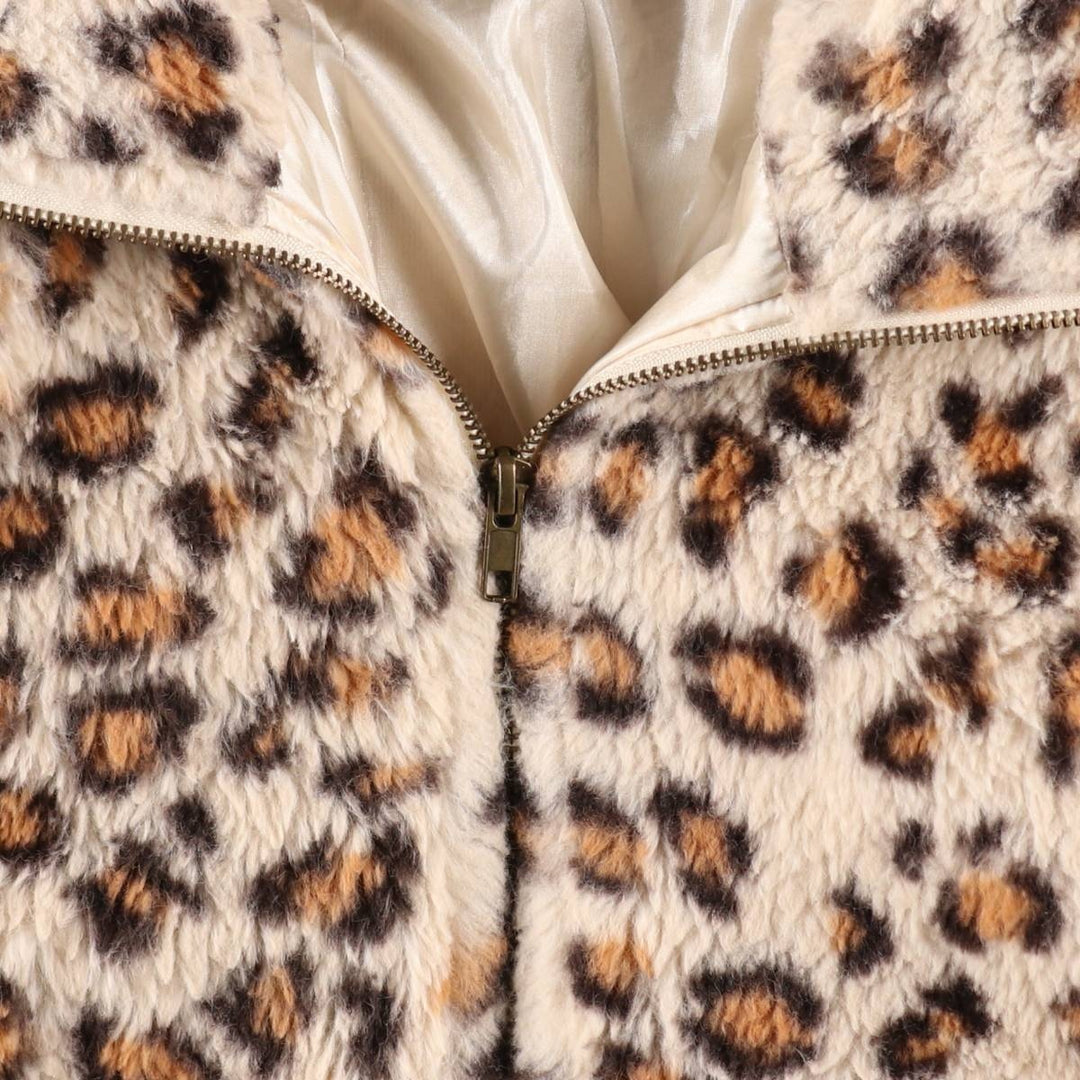 know.one.cares Leopard Pattern Fleece Jacket Women's XL /eaa503649