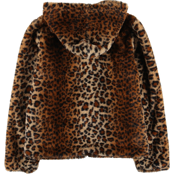 CI SONO Leopard Pattern Pullover Faux Fur Short Coat Women's M size /eaa503650