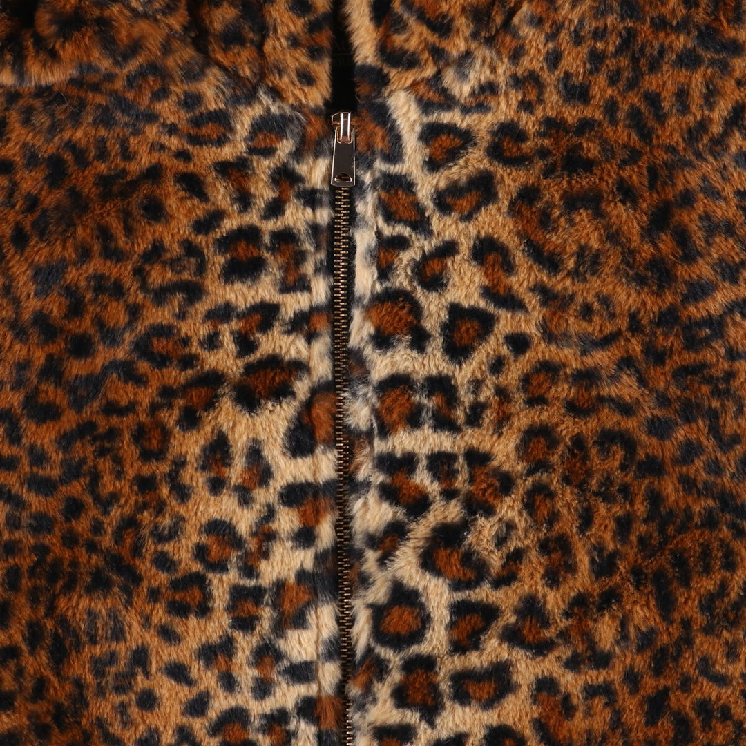 CI SONO Leopard Pattern Pullover Faux Fur Short Coat Women's M size /eaa503650