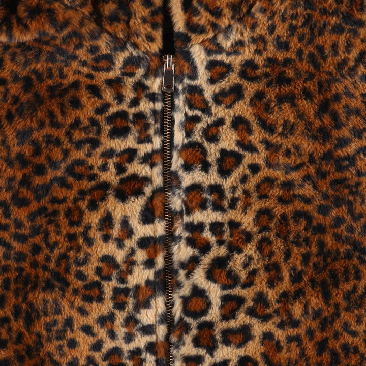 CI SONO Leopard Pattern Pullover Faux Fur Short Coat Women's M size /eaa503650