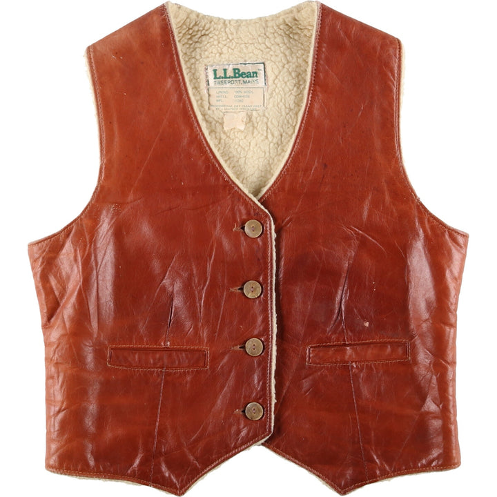 LLBean Leather Vest Women's M size /eaa503682