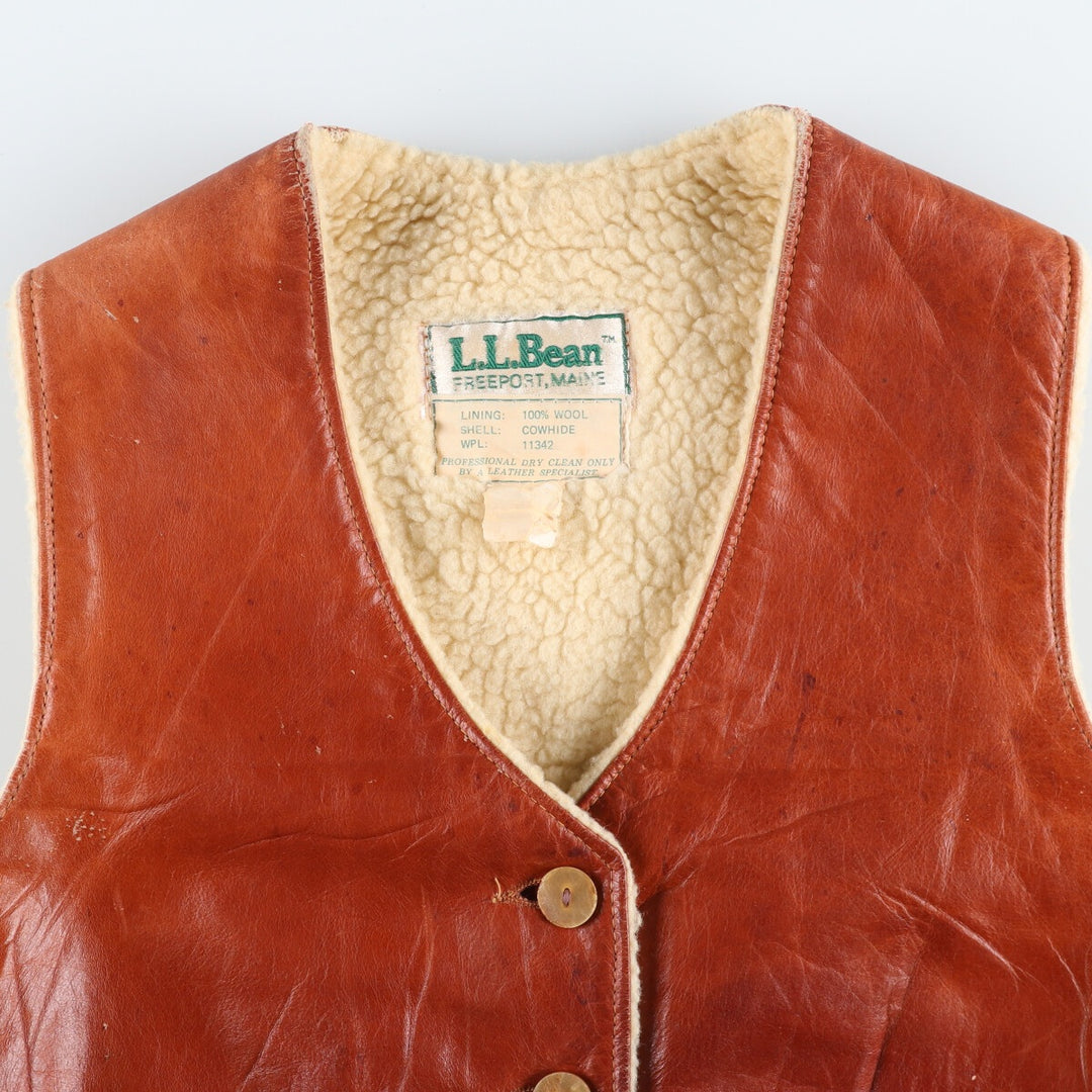 LLBean Leather Vest Women's M size /eaa503682