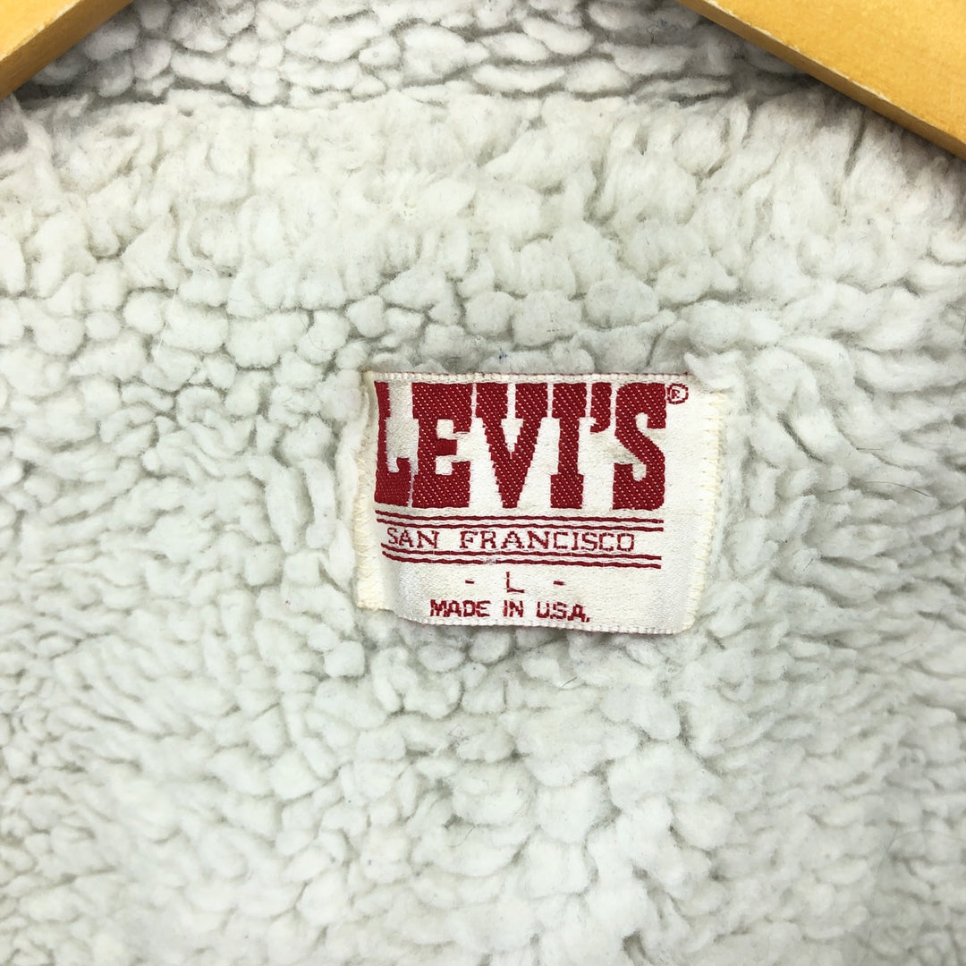 80s~90'S Levi's 70609-0214 denim fleece jacket made in USA, men's size L, vintage /eaa503831