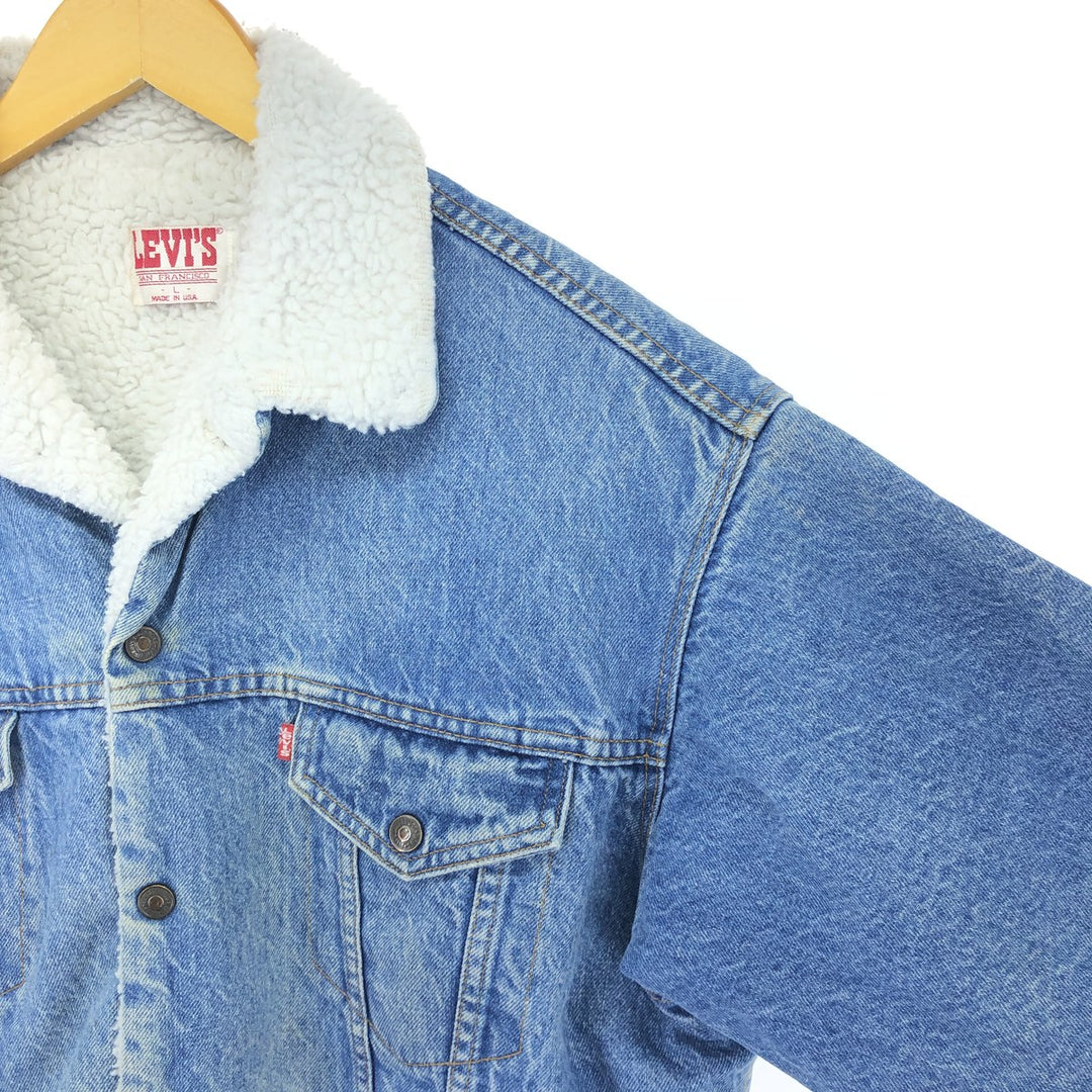 80s~90'S Levi's 70609-0214 denim fleece jacket made in USA, men's size L, vintage /eaa503831