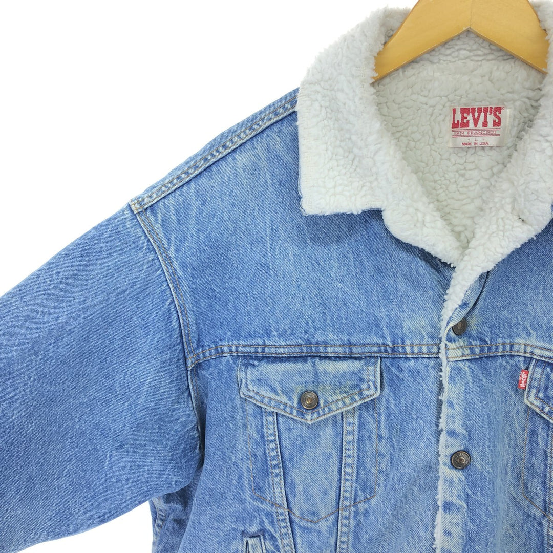 80s~90'S Levi's 70609-0214 denim fleece jacket made in USA, men's size L, vintage /eaa503831