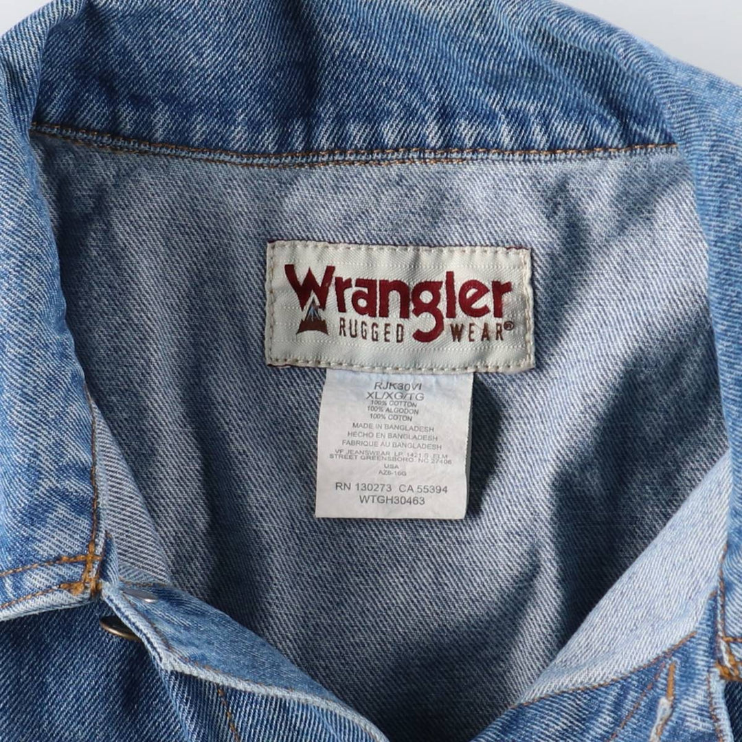 00'S Wrangler RUGGED WEAR Denim Jacket G-Jean Men's XL /eaa503901