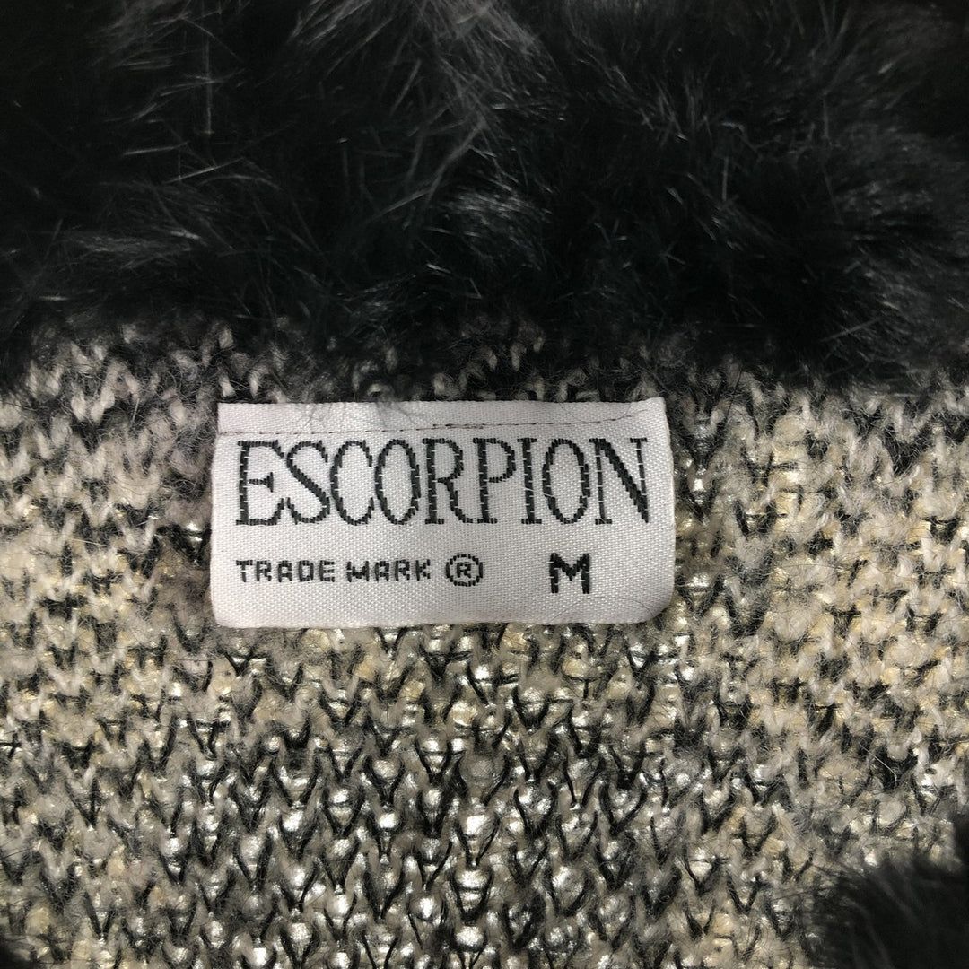 ESCORPION Check Pattern Mohair Blend Acrylic Knit Cardigan Made in Spain Women's M size /eaa503963