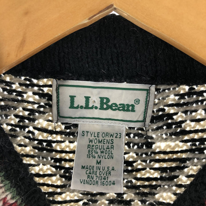 80'S LLBean all-over print wool Tyrolean cardigan, made in USA, women's size M, vintage /eaa503966