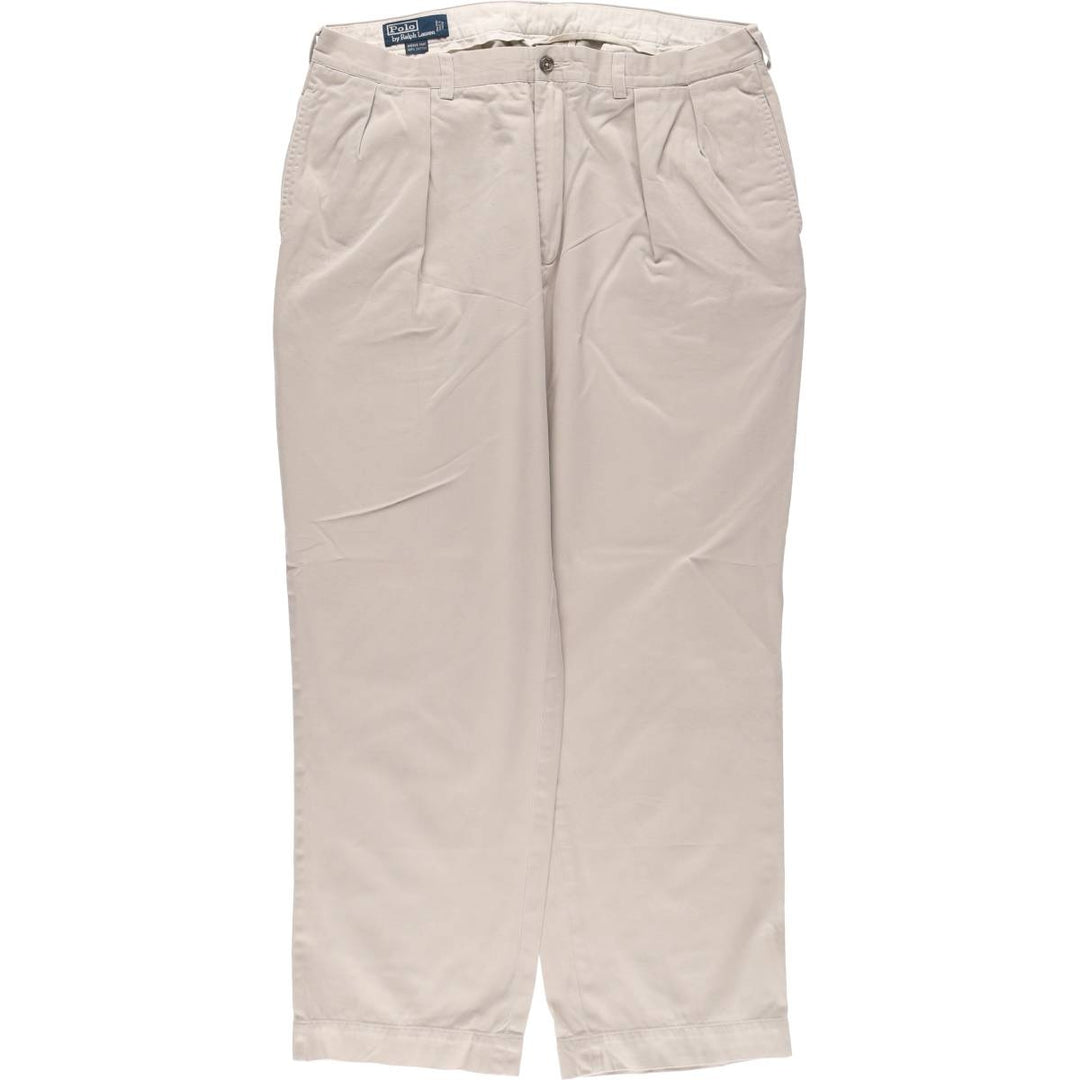 Ralph Lauren POLO by Ralph Lauren Two-pleat Chino Pants for Men, W37 cotton Beige type Vintage Second Hand