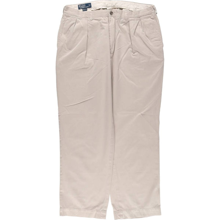 Ralph Lauren POLO by Ralph Lauren Two-pleat Chino Pants for Men, W37 cotton Beige type Vintage Second Hand