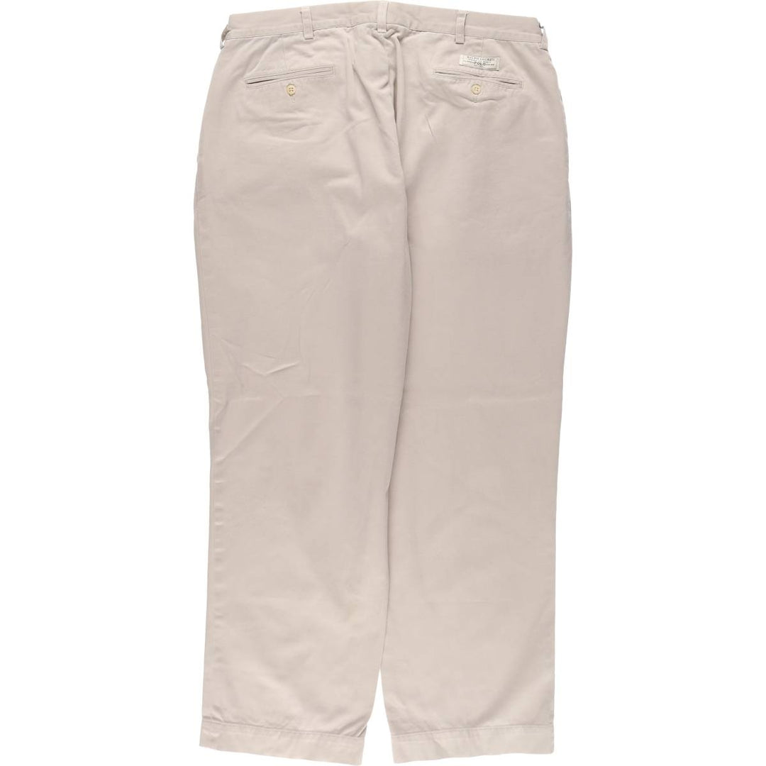 Ralph Lauren POLO by Ralph Lauren Two-pleat Chino Pants for Men, W37 cotton Beige type Vintage Second Hand