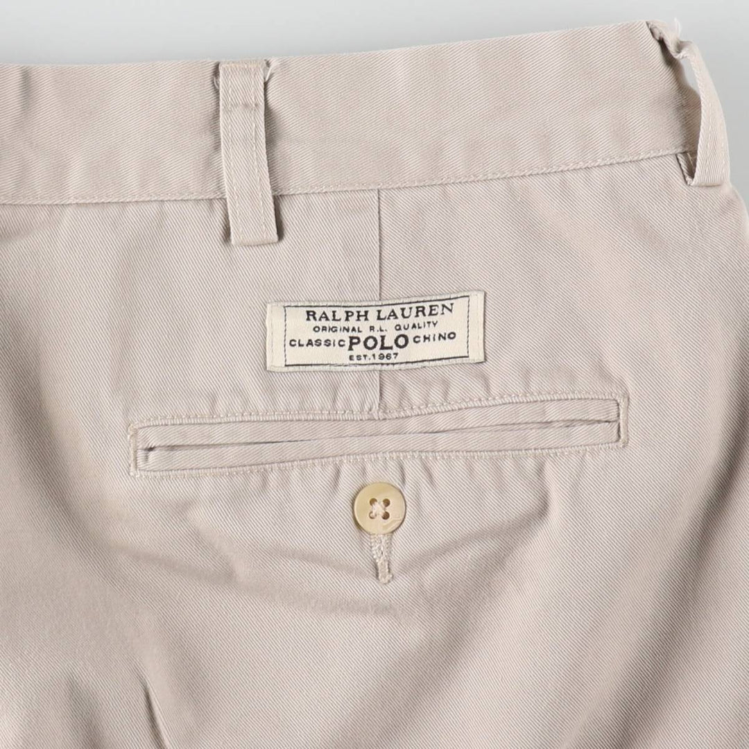 Ralph Lauren POLO by Ralph Lauren Two-pleat Chino Pants for Men, W37 cotton Beige type Vintage Second Hand
