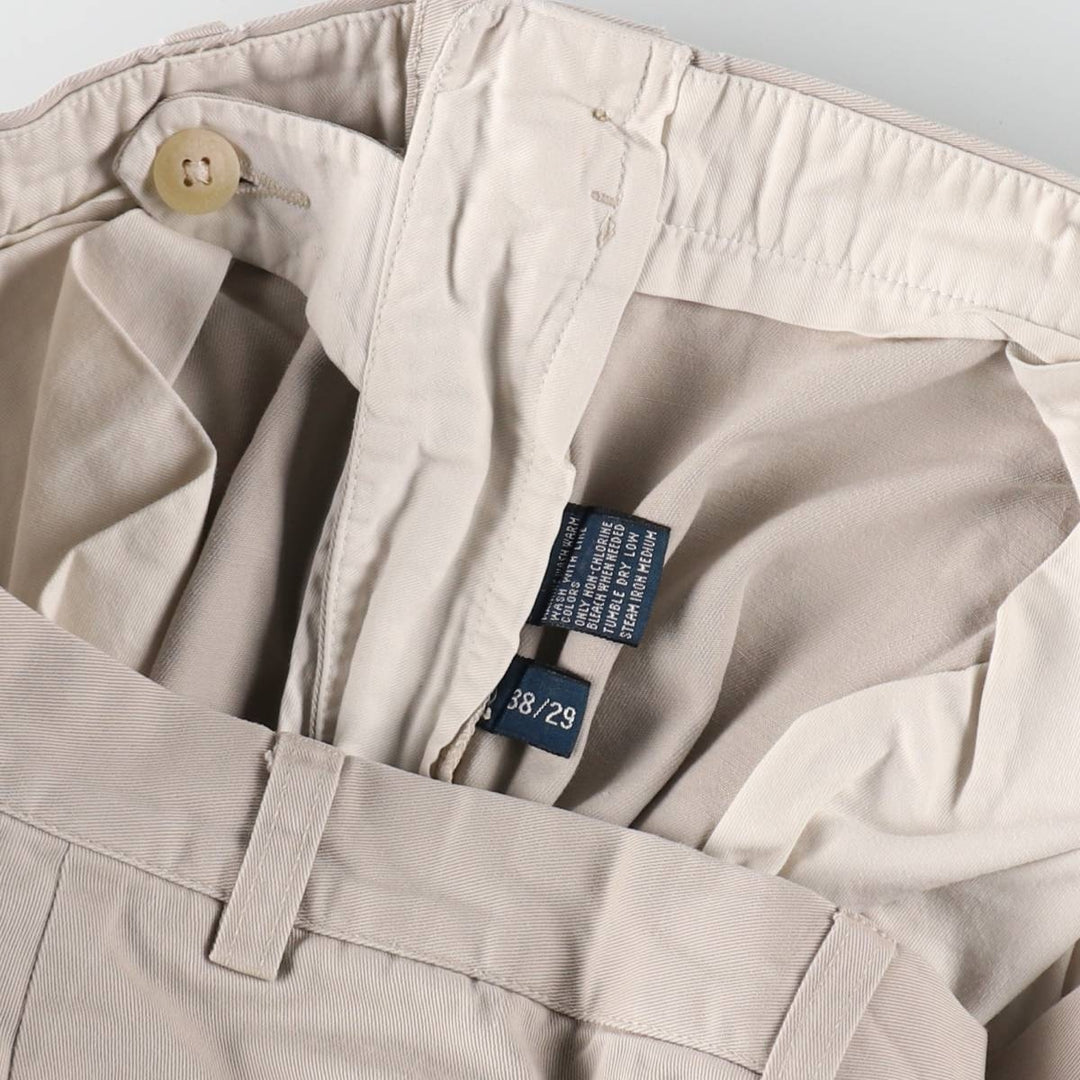 Ralph Lauren POLO by Ralph Lauren Two-pleat Chino Pants for Men, W37 cotton Beige type Vintage Second Hand