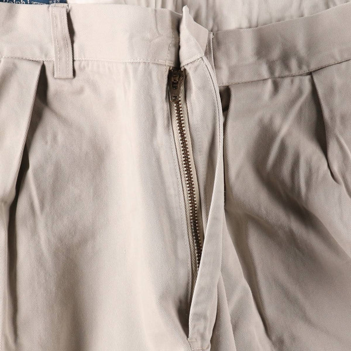 Ralph Lauren POLO by Ralph Lauren Two-pleat Chino Pants for Men, W37 cotton Beige type Vintage Second Hand