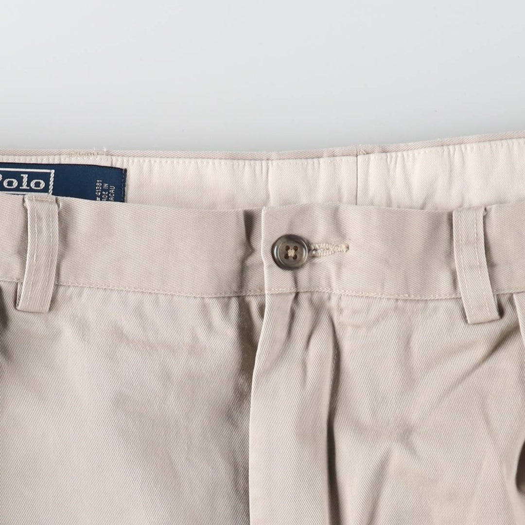 Ralph Lauren POLO by Ralph Lauren Two-pleat Chino Pants for Men, W37 cotton Beige type Vintage Second Hand