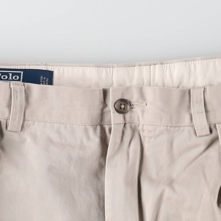 Ralph Lauren POLO by Ralph Lauren Two-pleat Chino Pants for Men, W37 cotton Beige type Vintage Second Hand