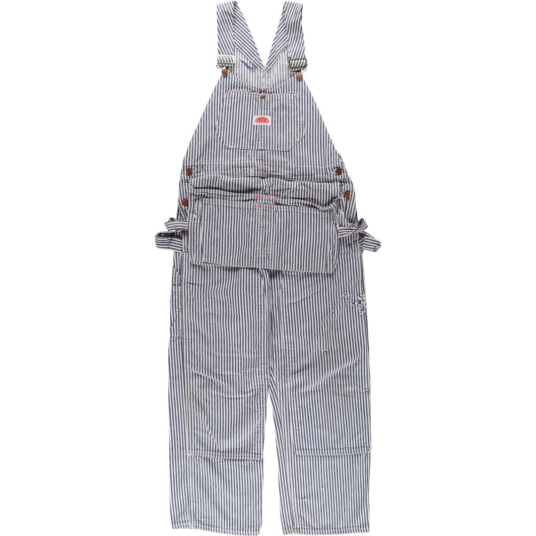 70'S Round House Vintage Hickory Stripe Overalls with Apron for Men, Size W36 / eaa504060