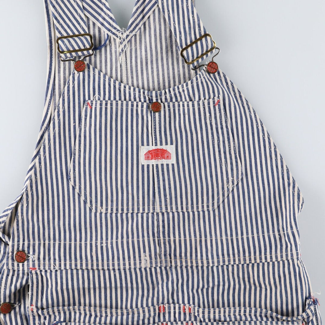 70'S Round House Vintage Hickory Stripe Overalls with Apron for Men, Size W36 / eaa504060