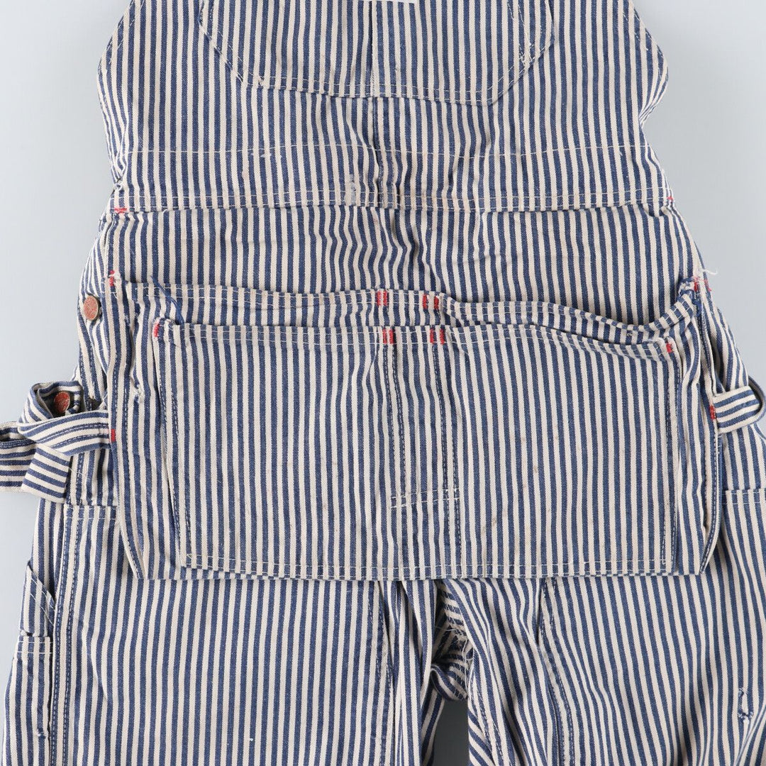 70'S Round House Vintage Hickory Stripe Overalls with Apron for Men, Size W36 / eaa504060