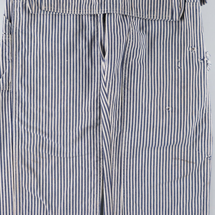 70'S Round House Vintage Hickory Stripe Overalls with Apron for Men, Size W36 / eaa504060