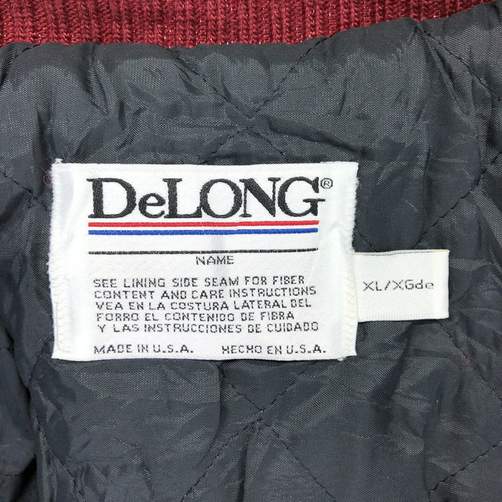 DeLONG Sleeve Leather Wool Button Varsity Jacket Made in USA Men's XL /eaa504095