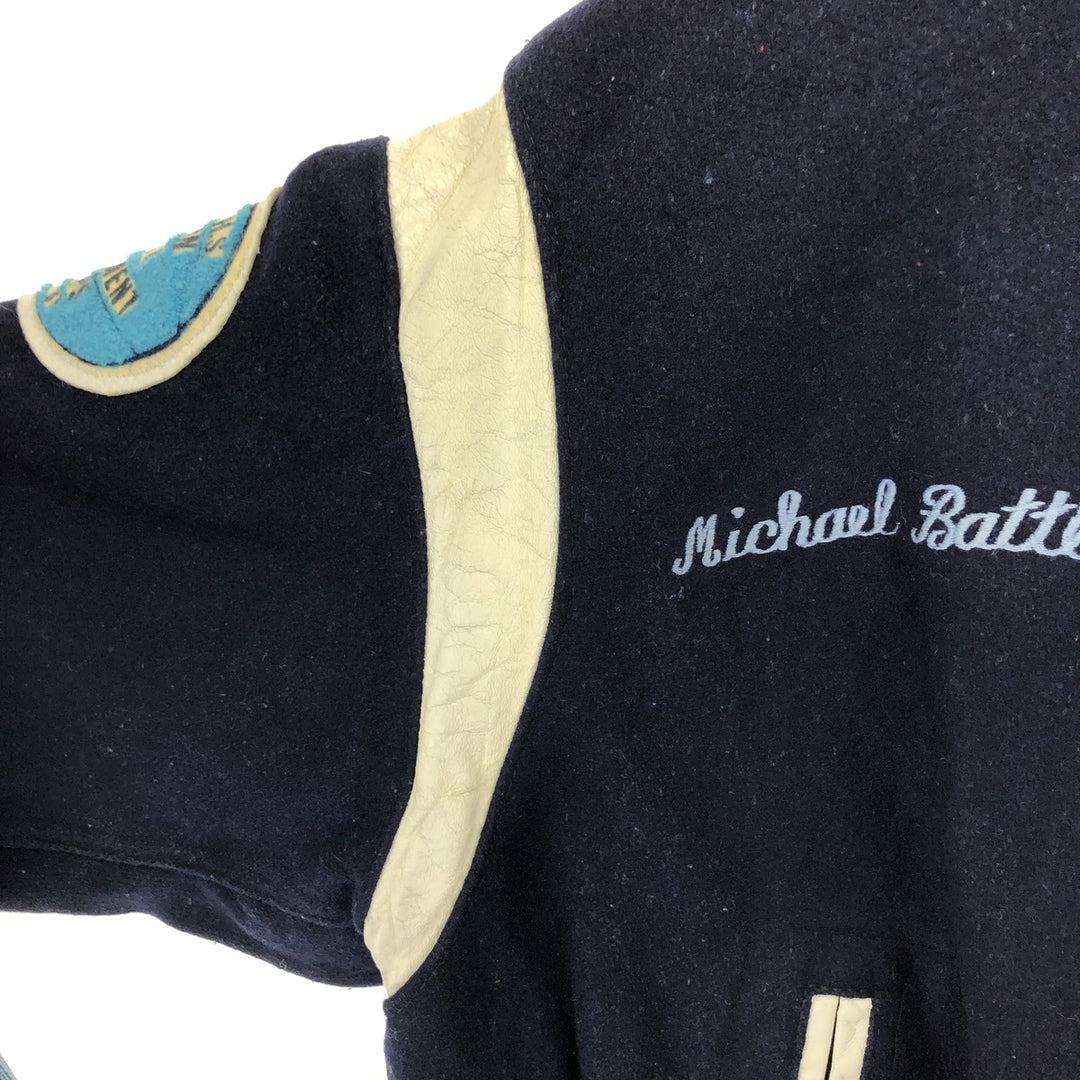 70s~80'S MICHAEL BATTL SKYHAWKS Wool Stadium Jacket Award Jacket Varsity Jacket Men's XL Vintage /eaa504096