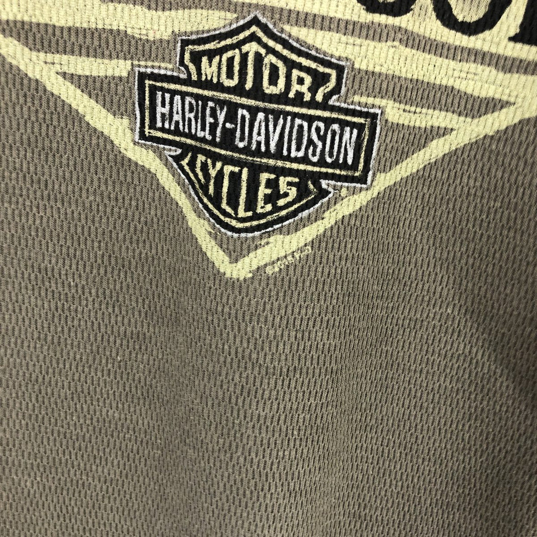 Harley-Davidson Eagle Pattern Thermal Long T-Shirt Made in USA Men's XXL / eaa504098