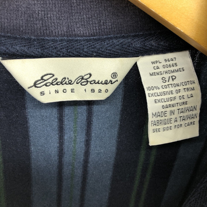 00'S Eddie Bauer Henley Neck Stripe Pattern Long T-Shirt Long T Men's S size / eaa504113