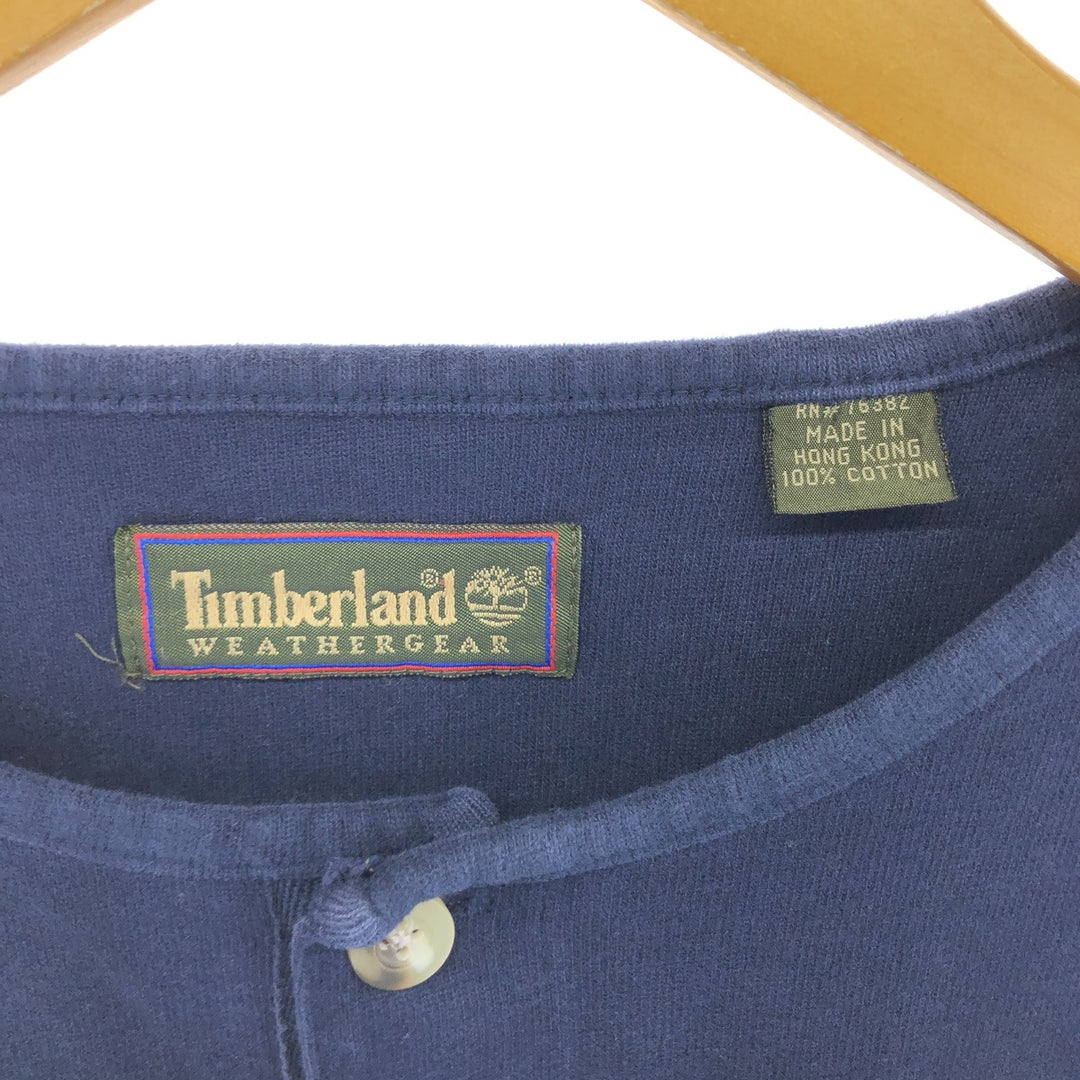 90'S Timberland WEATHERGEAR Henley neck long T-shirt, long sleeve T, men's XL equivalent, vintage /eaa504118