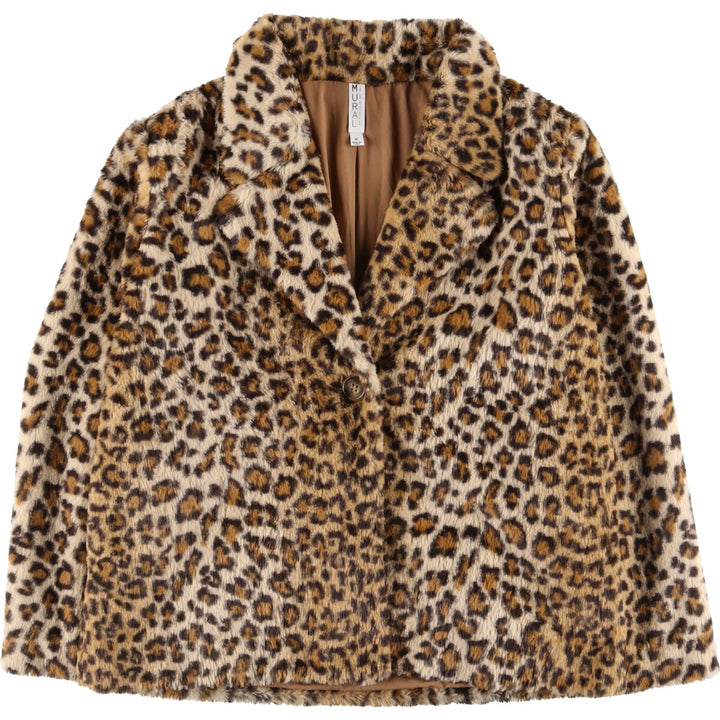 MURAL Leopard Pattern Faux Fur Short Coat Women's M size /eaa504165