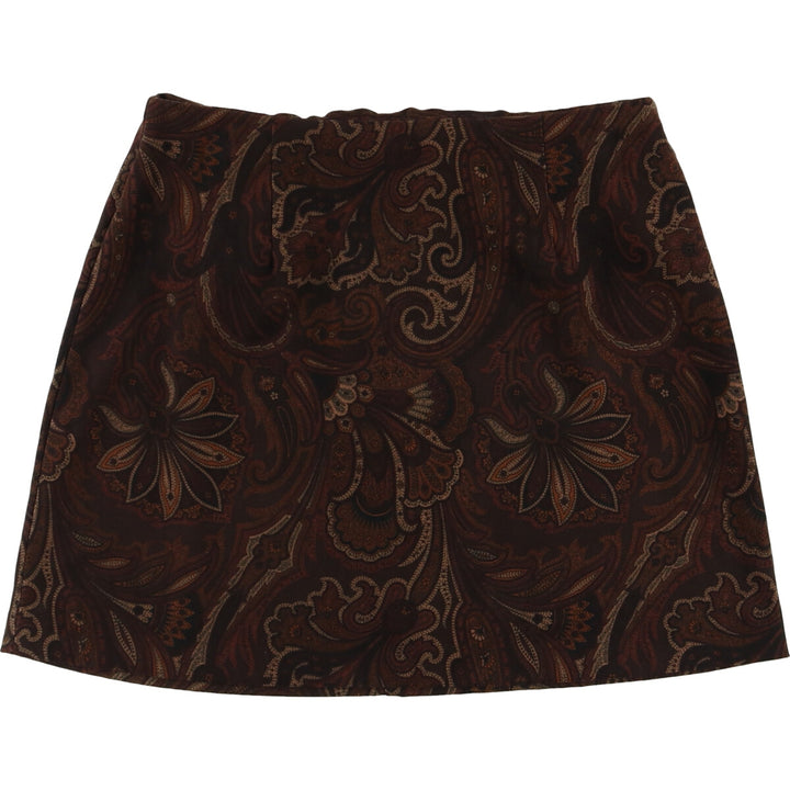 A.BYER Paisley Pattern Trapezoid Mini Skirt Made in USA Women's L size /eaa504183