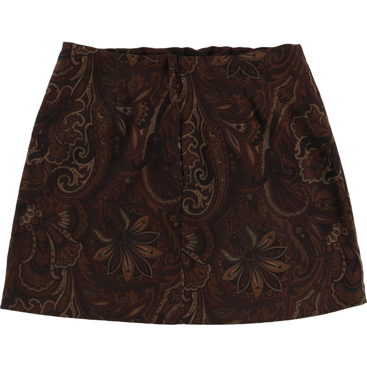 A.BYER Paisley Pattern Trapezoid Mini Skirt Made in USA Women's L size /eaa504183