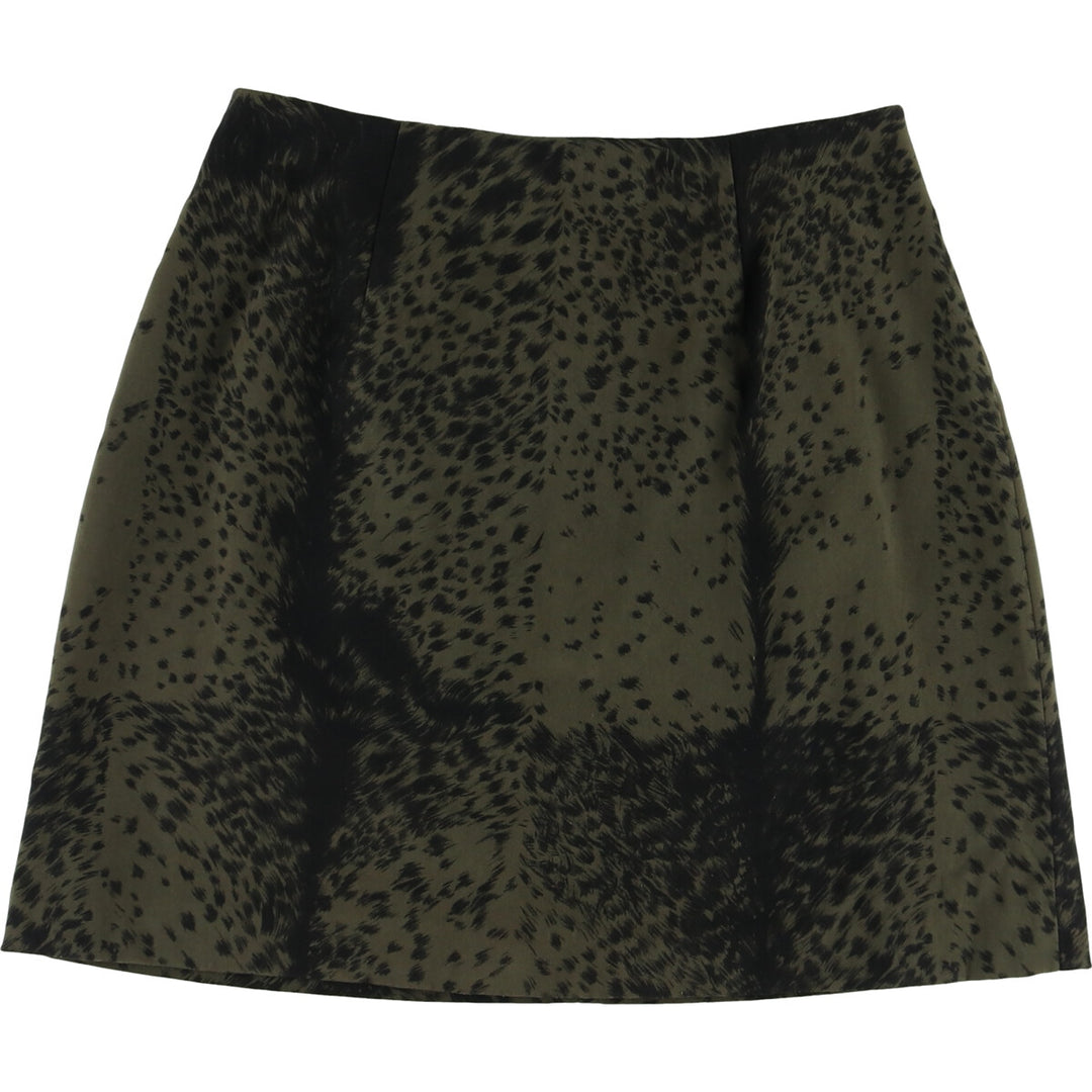 ALBERTO MAKALI Leopard Pattern A-line Mini Skirt Made in USA Women's L size /eaa504184