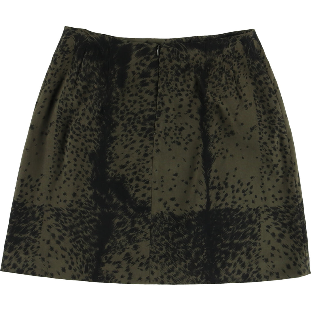 ALBERTO MAKALI Leopard Pattern A-line Mini Skirt Made in USA Women's L size /eaa504184