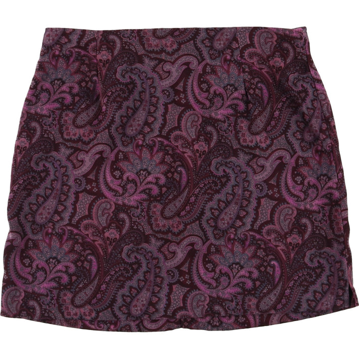 EXACT CHANGE Paisley Pattern Tight Mini Skirt Made in USA Women's L size /eaa504185