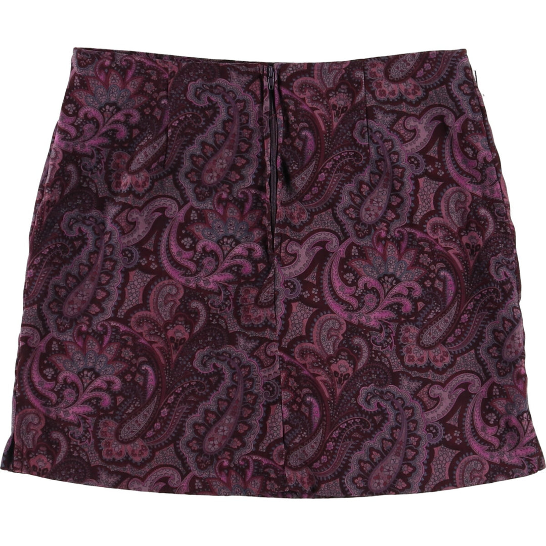 EXACT CHANGE Paisley Pattern Tight Mini Skirt Made in USA Women's L size /eaa504185