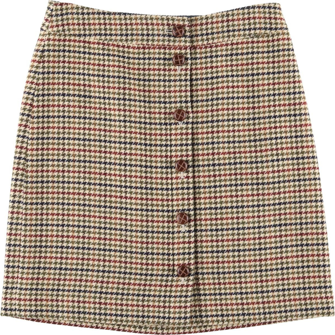 Talbots Gun Club Check Open Front Wool Trapezoid Mini Skirt Women's XL /eaa504199