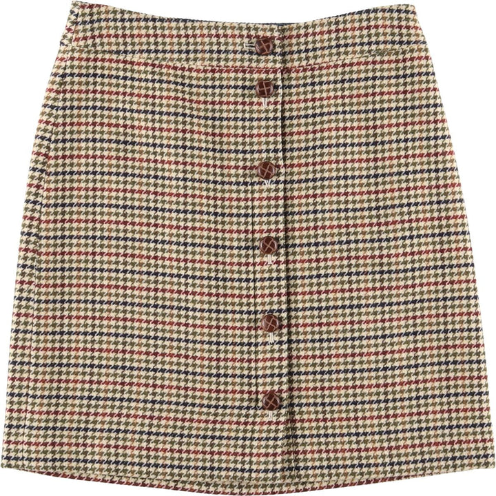 Talbots Gun Club Check Open Front Wool Trapezoid Mini Skirt Women's XL /eaa504199