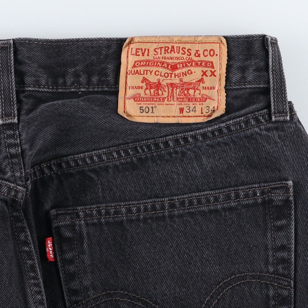 00'S Levi's 501-0660 Black Denim Straight Denim Pants Men's W34 equivalent / eaa504228