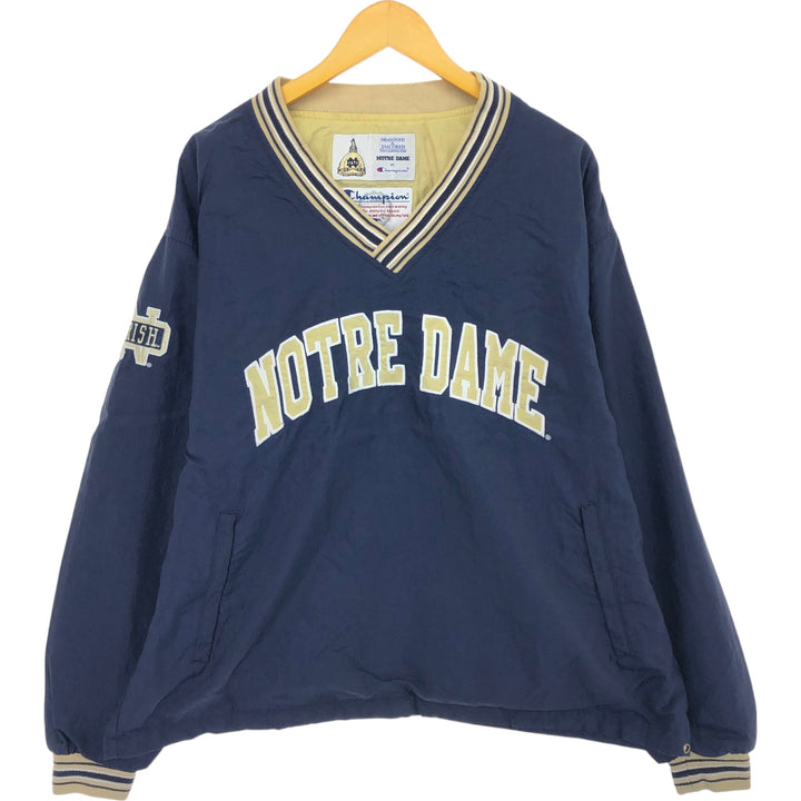 90'S Champion NOTRE DAME Notre Dame College V-neck nylon pullover, men's L size / eaa504361