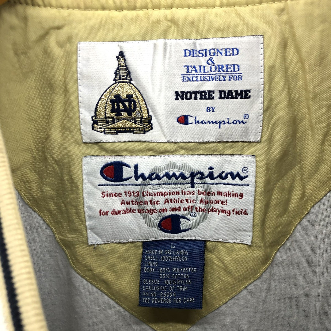 90'S Champion NOTRE DAME Notre Dame College V-neck nylon pullover, men's L size / eaa504361