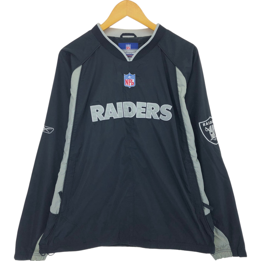 00'S Reebok NFL TEAM APPAREL NFL Los Angeles Raiders V-neck nylon pullover Men's L size / eaa504371