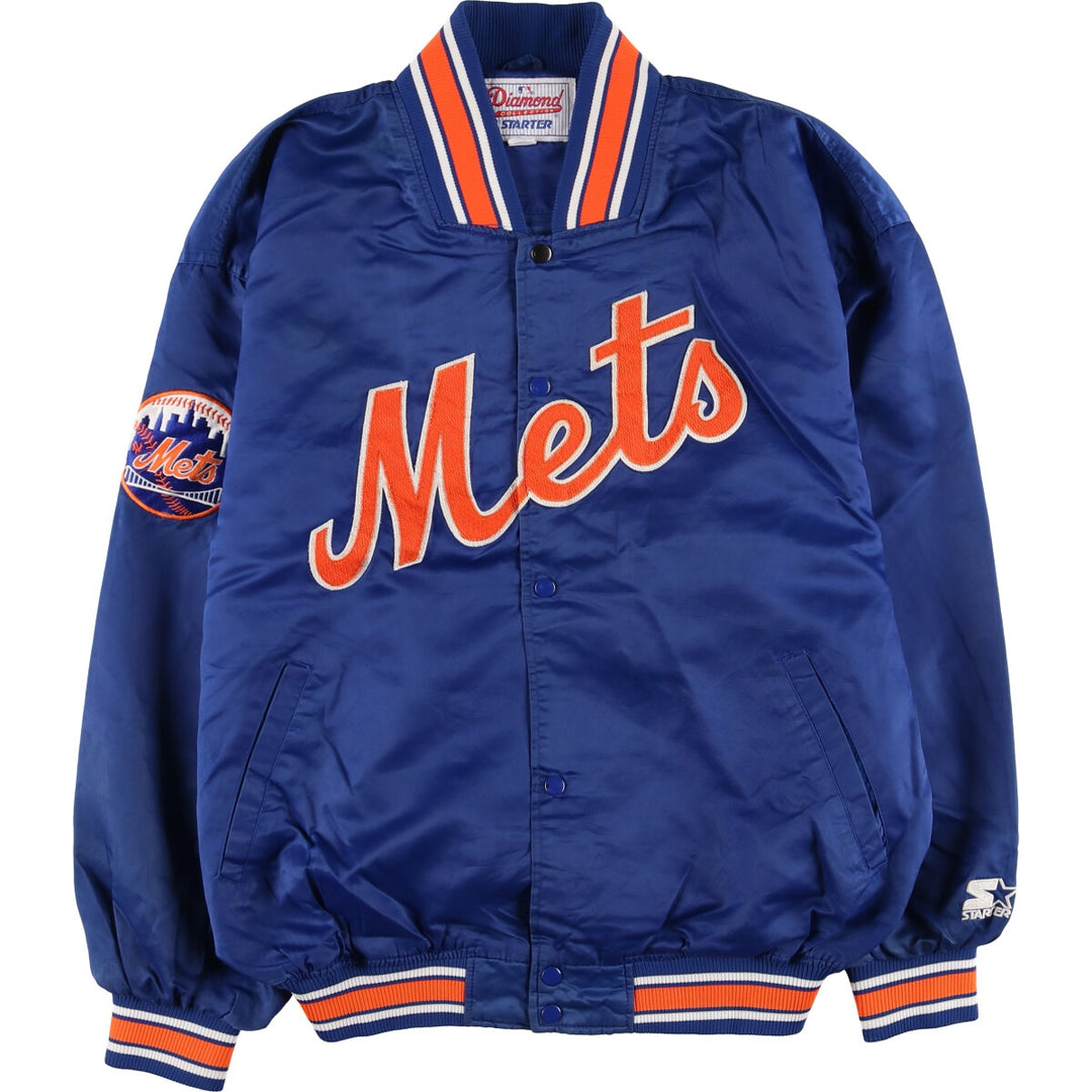 90'S Starter MLB New York Mets Nylon Stadium Jacket Award Jacket Varsity Jacket Men's XXL /eaa504391