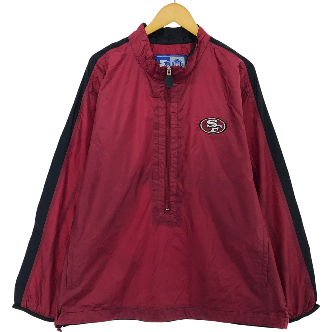 90'S Starter NFL San Francisco 49ers half zip nylon pullover, men's size L / eaa504437