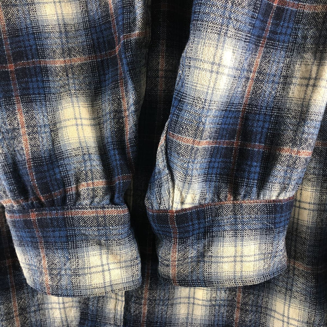 70'S Pendleton Check Pattern Ombre Check Wool Shirt Made in USA Men's XL Vintage /eaa504521