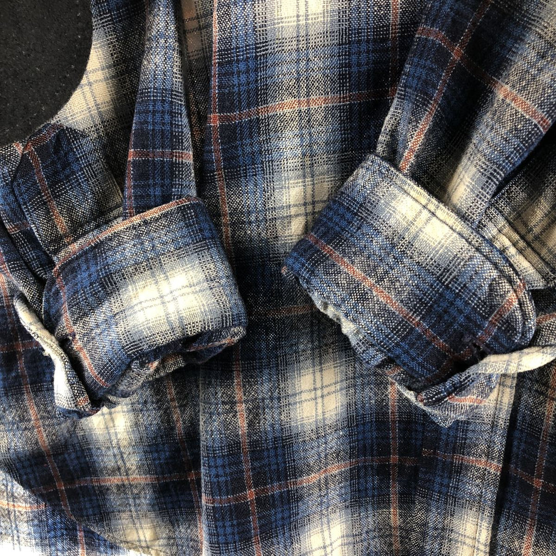 70'S Pendleton Check Pattern Ombre Check Wool Shirt Made in USA Men's XL Vintage /eaa504521