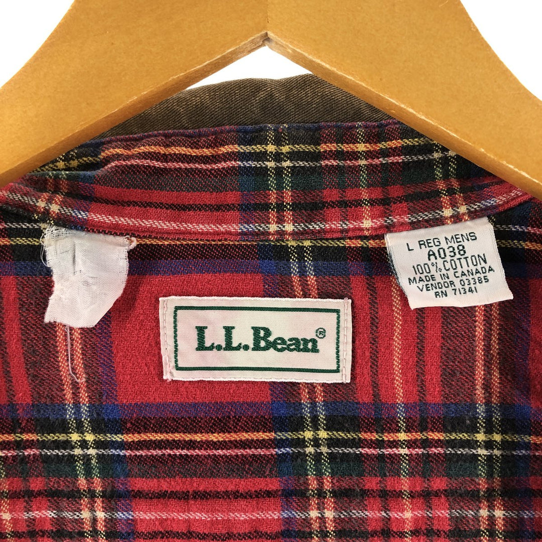 80'S LLBean Long Sleeve Cotton Chino Shirt Made in Canada Men's Size L Vintage /eaa504542